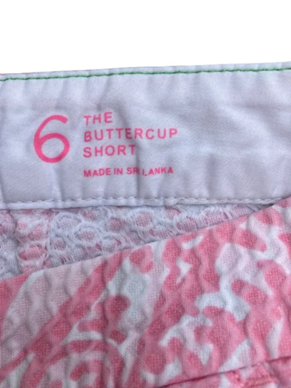 Lilly Pulitzer Shorts 4 1/2" Buttercup Cotton Scalloped Hem Pink White Midrise 6 - Picture 6 of 10